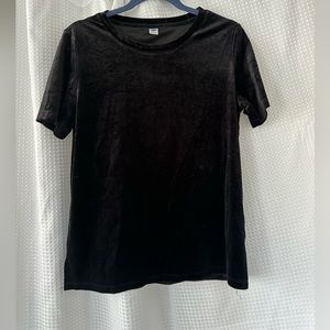 Short sleeve velvet shirt